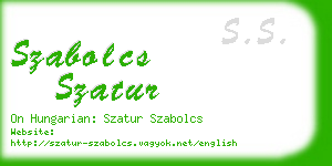 szabolcs szatur business card